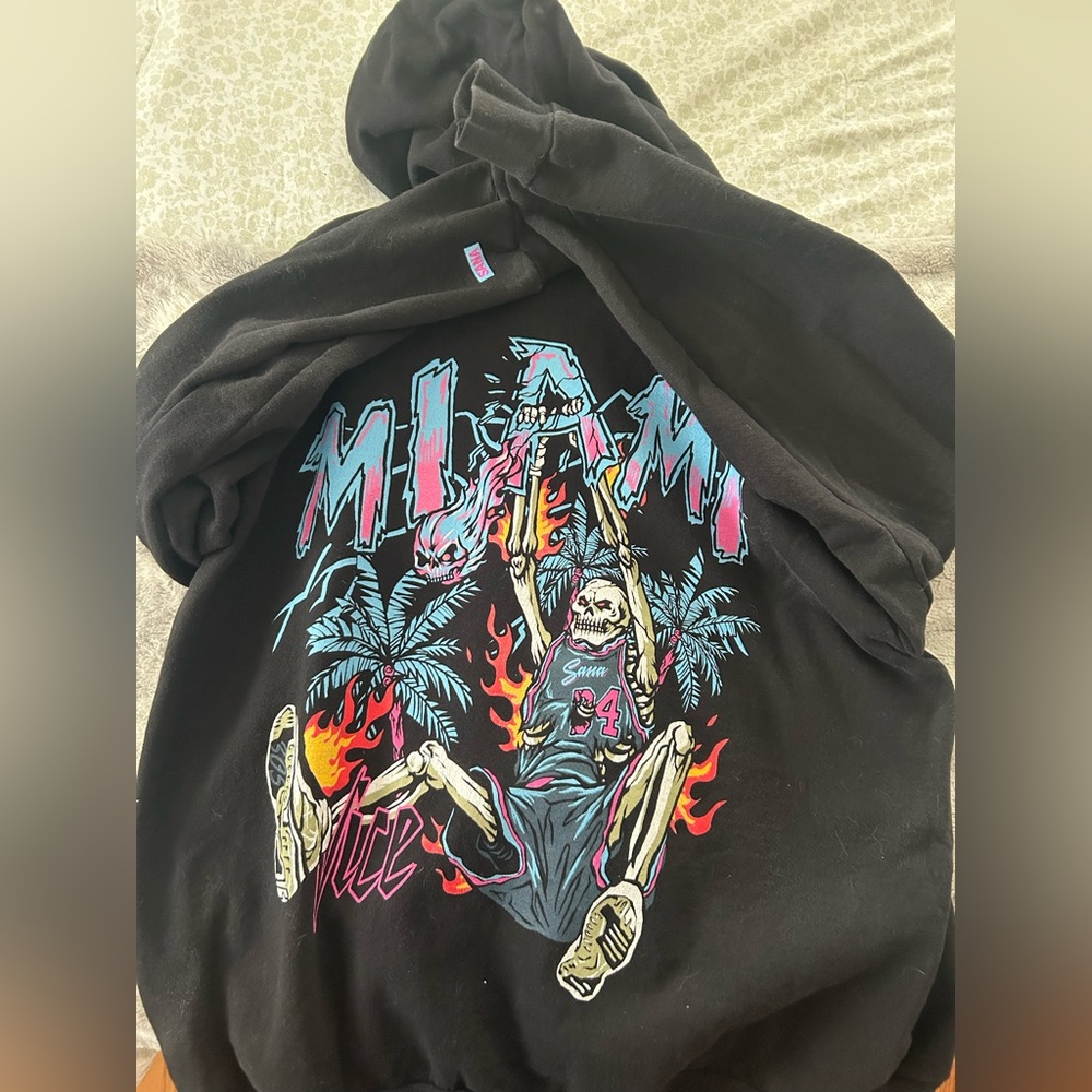 Authentic SANA Black Miami Graphic Hoodie